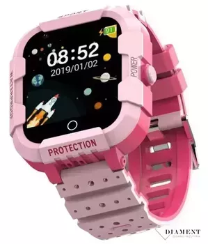Zegarek smartwatch Rubicon RNCE75 różowy ✓ Bluetooth ✓ licznik kroków ✓ pozycjonowanie zegarka ✓ przycisk SOS✓ Autoryzowany sklep ✓ zegarek sportowy🏃‍♀️✓ zegarek dla dzieci✓.webp